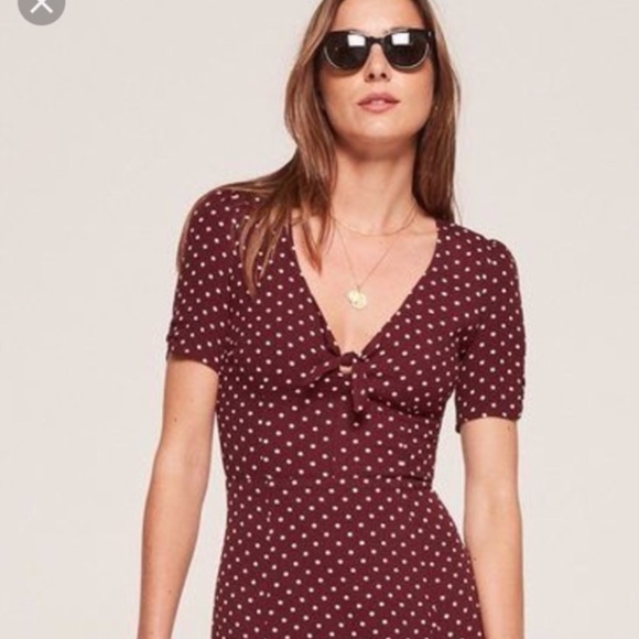 Exquisite Reformation Irene Dress Dots 0 XS - Picture 4 of 5